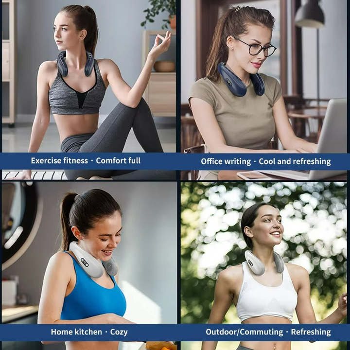 Neck Fan | Portable Wearable Cooling Fan | 360° Airflow | Semiconductor Cooling | USB-C Rechargeable