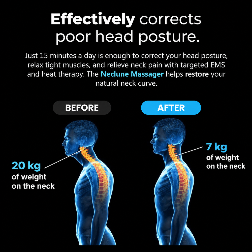 Neck Massage Device 4-in-1 | Heat, Acupressure & Pulse Massage Functions | LED Display, Compact & Portable Design