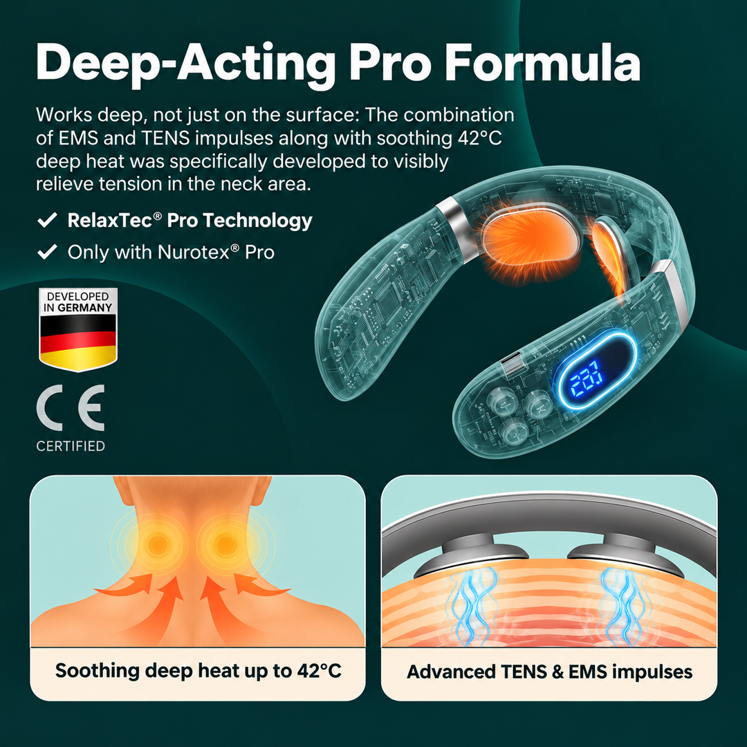 Neck Massager 14-in-1 | Multiple Heat and Vibration Modes | Compact Portable Design for Neck, Shoulders and Back Relief