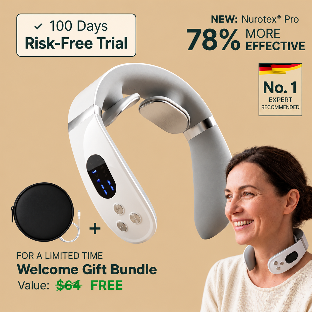 Neck Massager 14-in-1 | Multiple Heat and Vibration Modes | Compact Portable Design for Neck, Shoulders and Back Relief