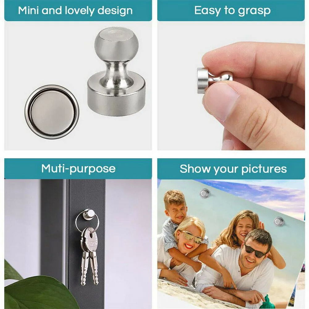 Neodymium Fridge Magnets N48 Grade | Holds 15-16 Sheets of Paper | Rust-Proof Storage for Whiteboards, Home & DIY
