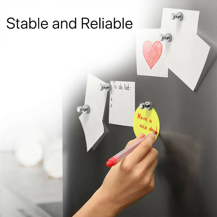 Neodymium Fridge Magnets N48 Grade | Holds 15-16 Sheets of Paper | Rust-Proof Storage for Whiteboards, Home &amp; DIY