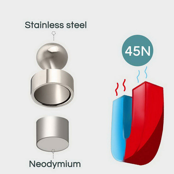 Neodymium Fridge Magnets N48 Grade | Holds 15-16 Sheets of Paper | Rust-Proof Storage for Whiteboards, Home &amp; DIY