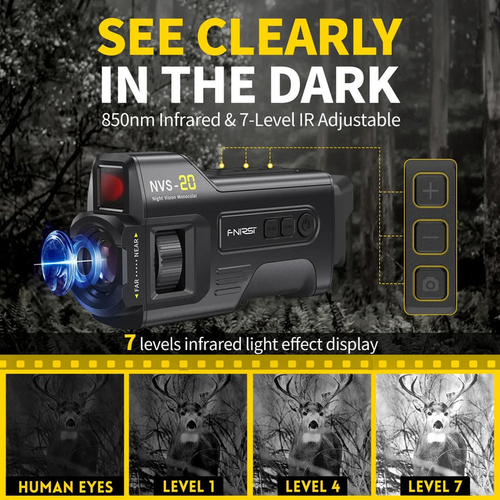 Night Vision Infrared Binocular | 4K Video, 36MP Photos, 6x Zoom | 300m Range, 7-Level IR, 3.0 Inch IPS Display