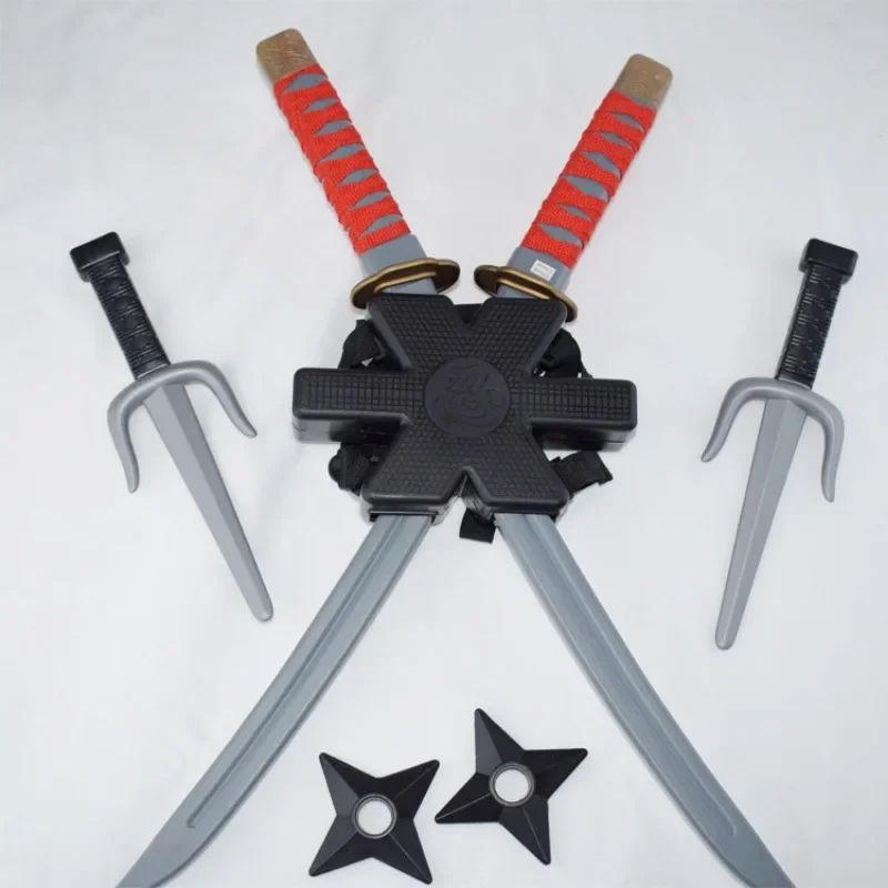 Ninja Costume Weapon Set Halloween | Sword, Dagger &amp; Darts Included | Lightweight Plastic for Kids&
