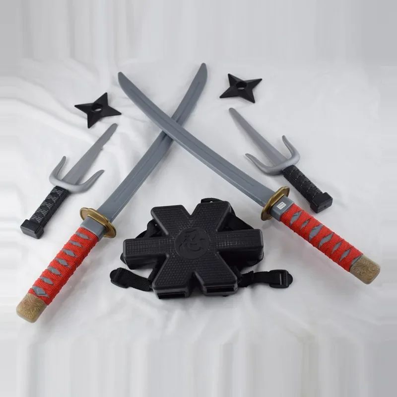 Ninja Costume Weapon Set Halloween | Sword, Dagger &amp; Darts Included | Lightweight Plastic for Kids&