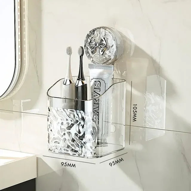 No Drill Organizer Baskets | Suction Mounted, Clear Finish