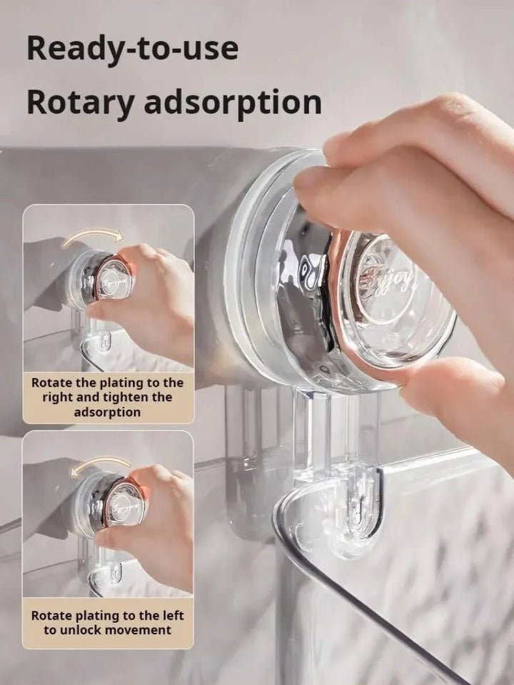 No Drill Organizer Baskets | Suction Mounted, Clear Finish