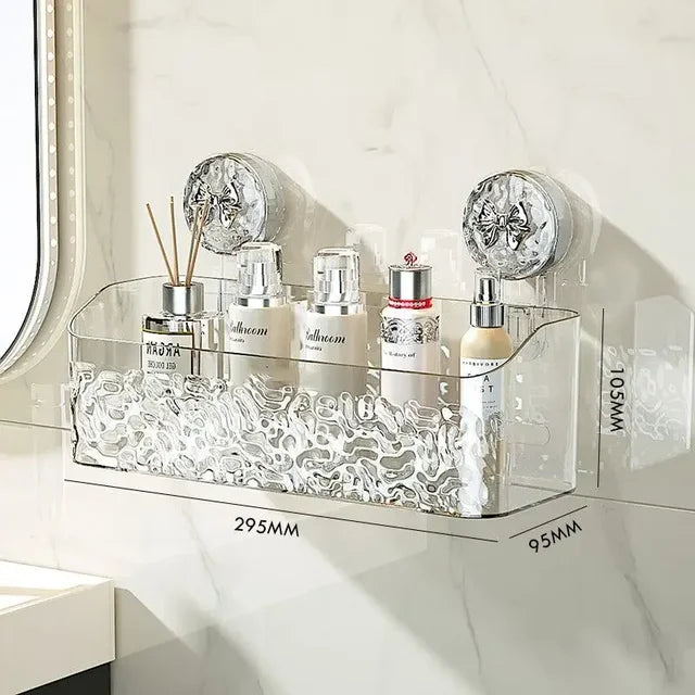 No Drill Organizer Baskets | Suction Mounted, Clear Finish