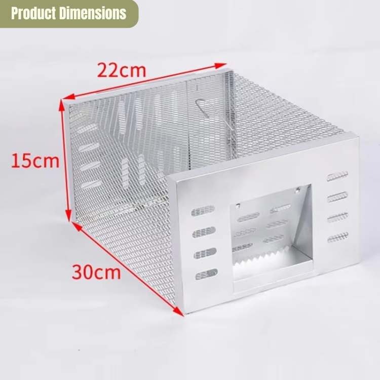 NoEscape Mouse Trap Galvanized Steel Mesh | Humane One-Way Door | Rustproof, Reusable, No-Kill Design for Home