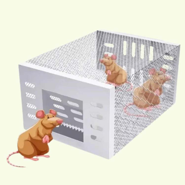 NoEscape Mouse Trap Galvanized Steel Mesh | Humane One-Way Door | Rustproof, Reusable, No-Kill Design for Home