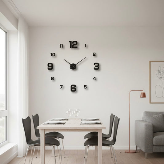 Close-up of Noctis wall clock with quartz movement, perfect for bedroom or office