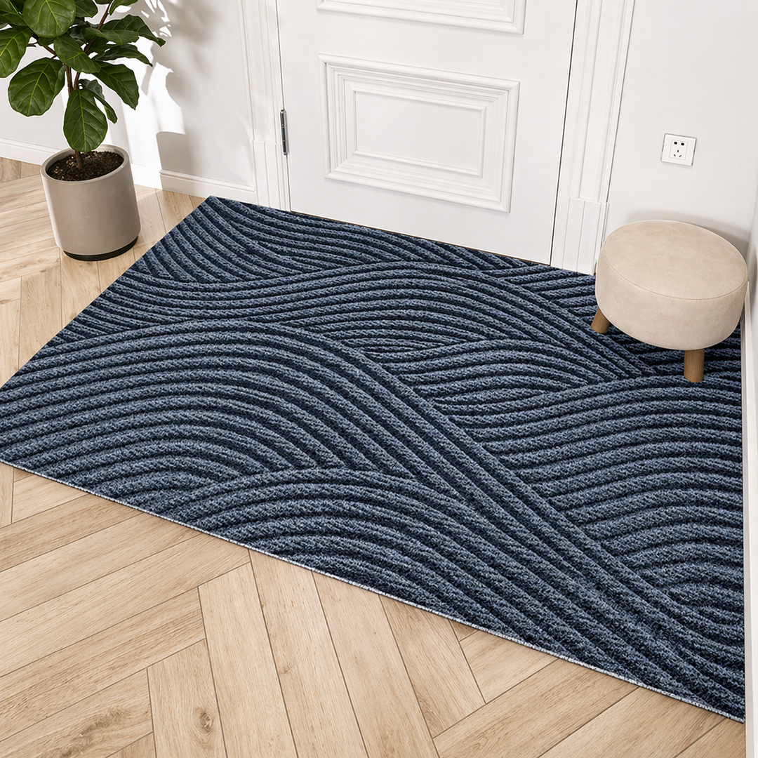 Non-Slip Door Mat | Raised Ridges, Low Profile Backing