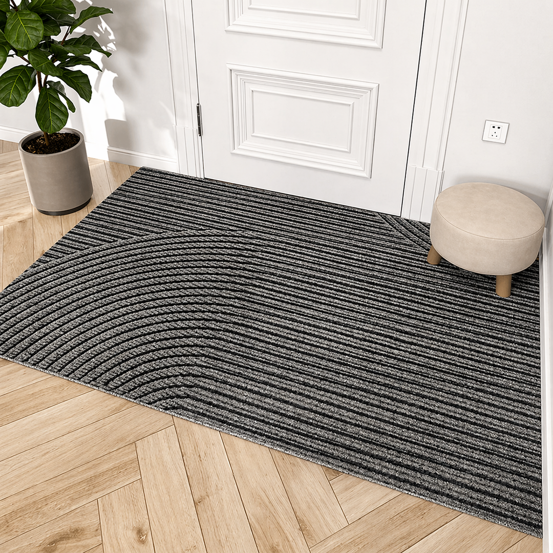 Non-Slip Door Mat | Raised Ridges, Low Profile Backing