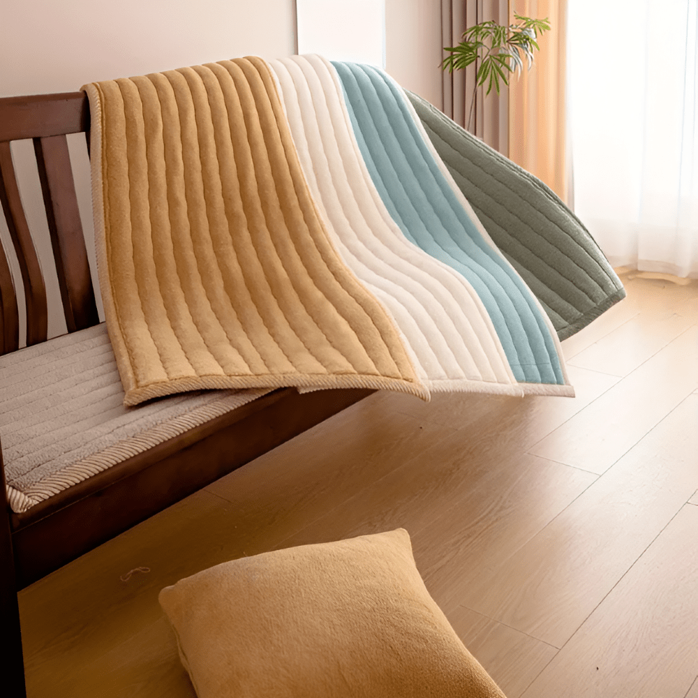 Non-Slip Polyester Sofa Cover | Plush Quilted Pet Protection Design