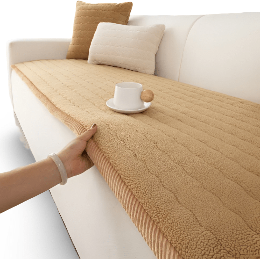 Non-Slip Polyester Sofa Cover | Plush Quilted Pet Protection Design