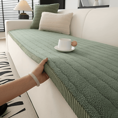 Non-Slip Polyester Sofa Cover | Plush Quilted Pet Protection Design