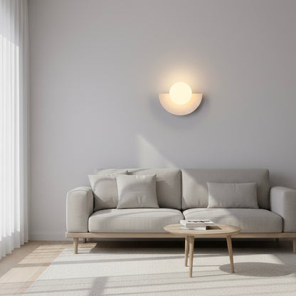 NordicGlow minimalist semicircle wall sconce with integrated LED for bedrooms, hallways, and living spaces