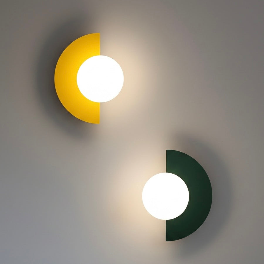 NordicGlow minimalist semicircle wall sconce with integrated LED for bedrooms, hallways, and living spaces