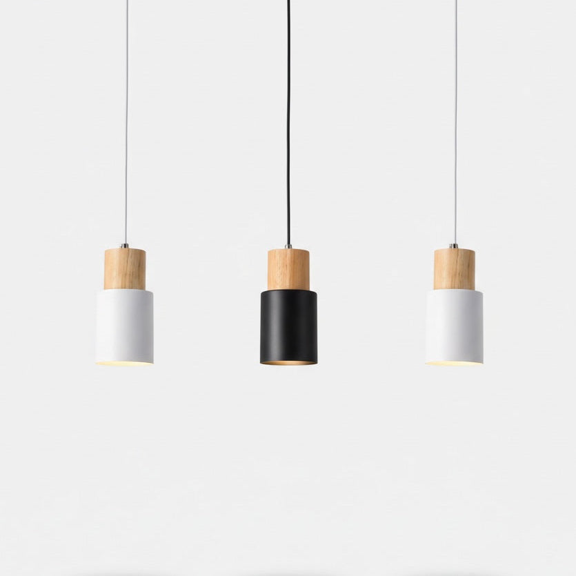 Nordic Collection | LED Pendant Light with Natural Wood & Iron | Minimalist Design for Cozy Kitchen Pendant Lighting