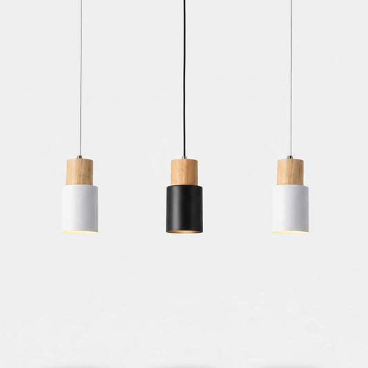 Nordic Collection | LED Pendant Light with Natural Wood & Iron | Minimalist Design for Cozy Kitchen Pendant Lighting