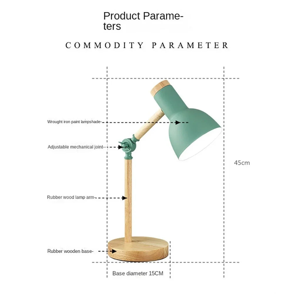 Nordic Wooden Desk Lamp | Adjustable Modern Table Light 4