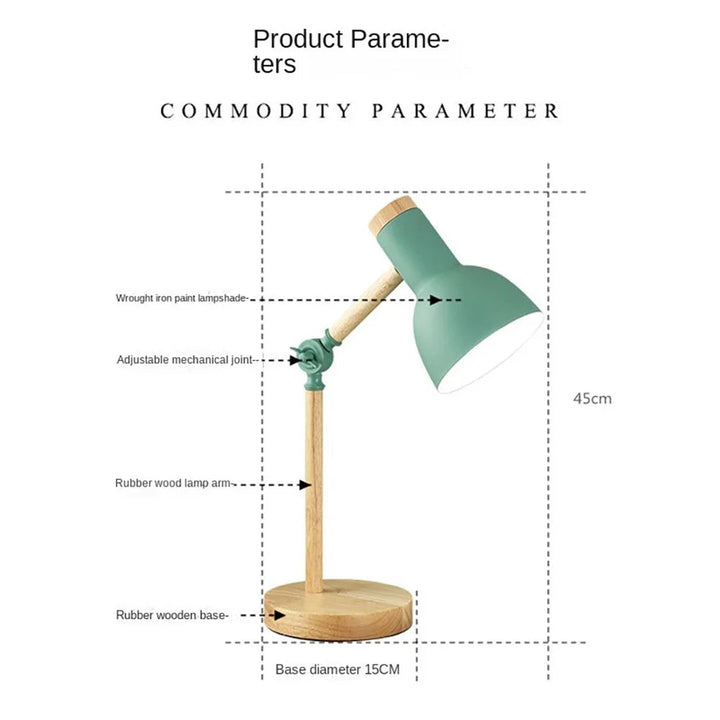 Nordic Wooden Desk Lamp | Adjustable Modern Table Light 4