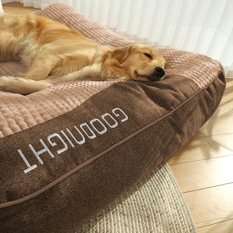 Orthopaedic Memory Foam Dog Bed | Raised Headrest &amp; Removable Velvet Cover | Supports Joints for a Deeper, More Restful Sleep