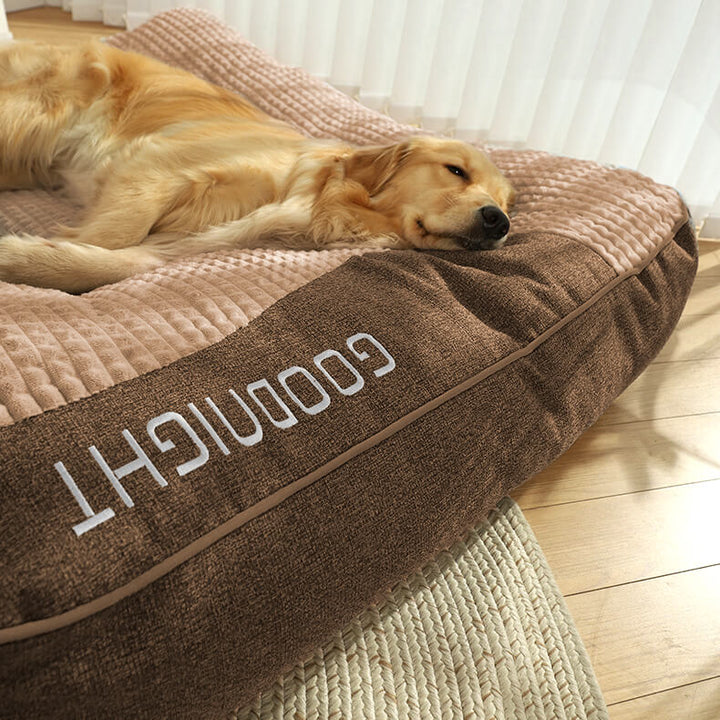 Orthopaedic Memory Foam Dog Bed | Raised Headrest &amp; Removable Velvet Cover | Supports Joints for a Deeper, More Restful Sleep