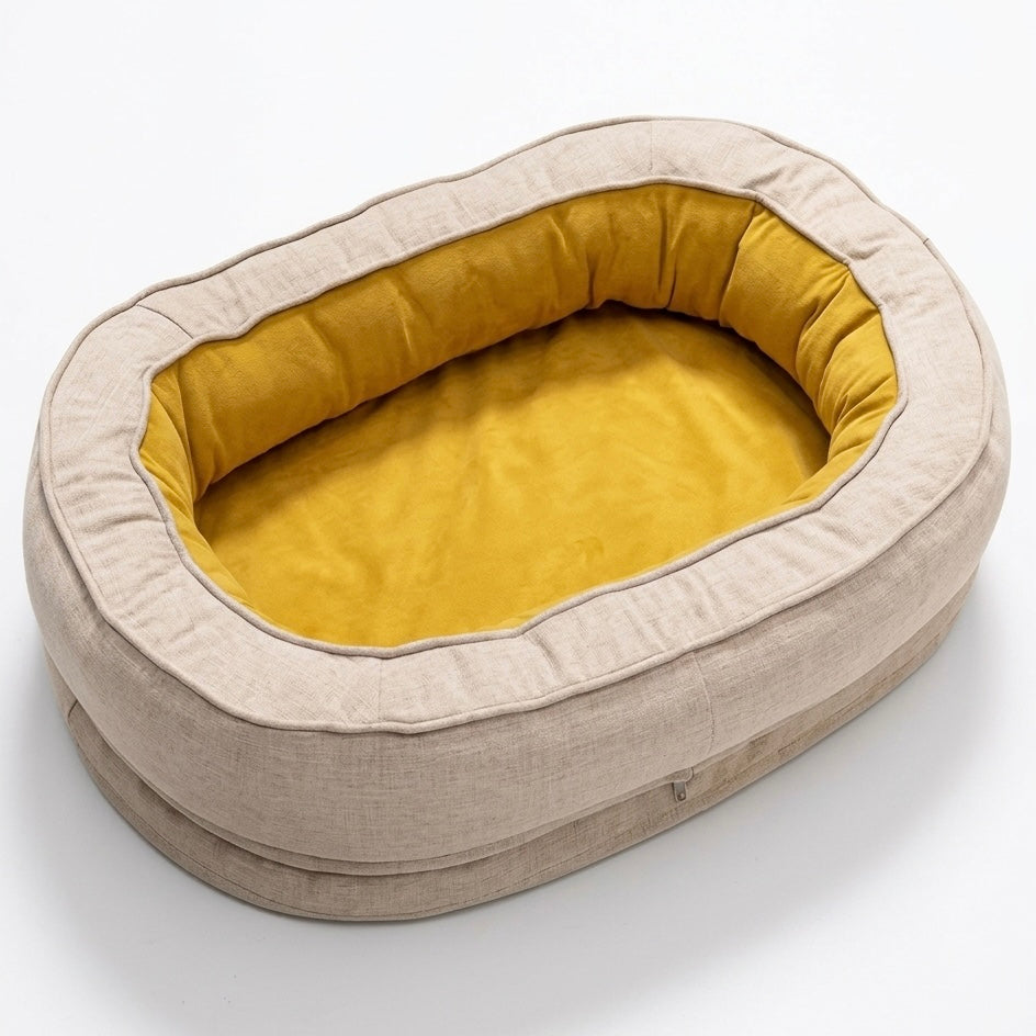 Orthopedic Dog Bed | Waterproof Layer | Removable Washable Cover | Cotton Fleece & Velveteen | M, L & XL