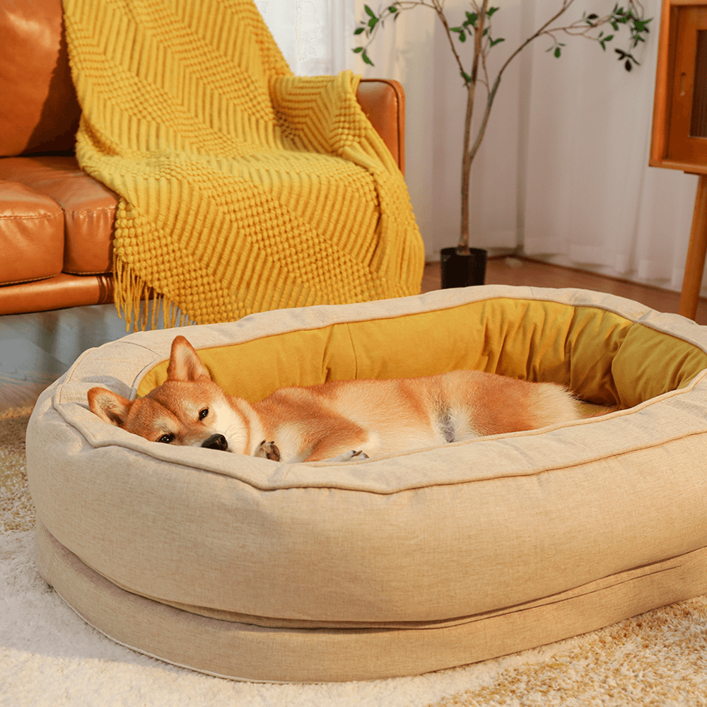 Orthopedic Dog Bed | Waterproof Layer | Removable Washable Cover | Cotton Fleece & Velveteen | M, L & XL