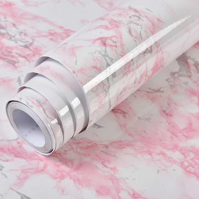 PVC Solid Vinyl Marble Wallpaper Waterproof Self-adhesive Wallpaper 0