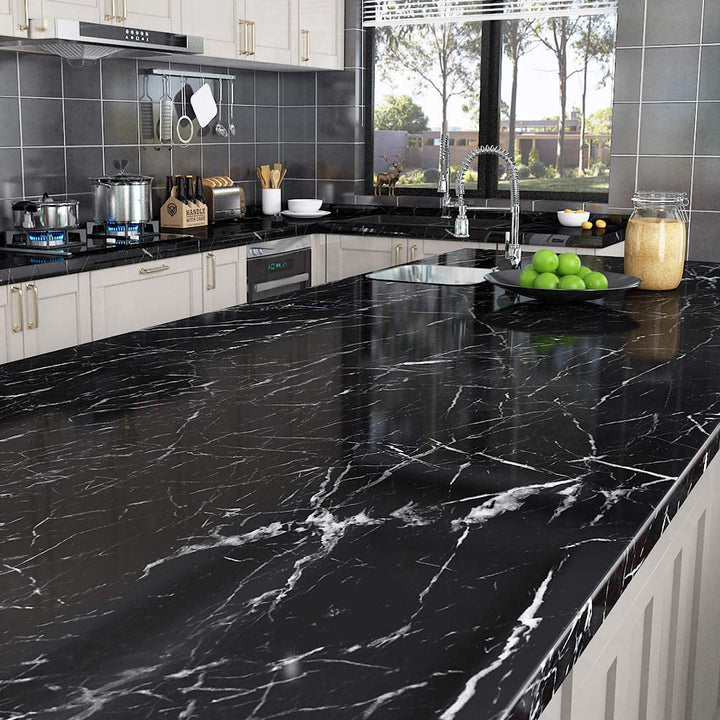 PVC Solid Vinyl Marble Wallpaper Waterproof Self-adhesive Wallpaper 1