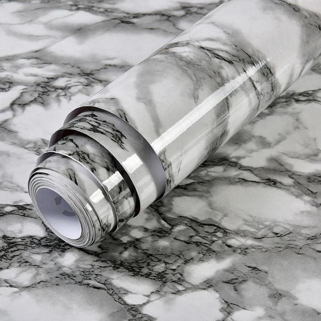 PVC Solid Vinyl Marble Wallpaper Waterproof Self-adhesive Wallpaper 13
