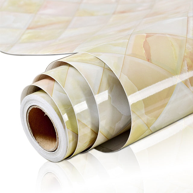 PVC Solid Vinyl Marble Wallpaper Waterproof Self-adhesive Wallpaper 14