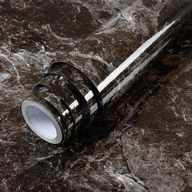 PVC Solid Vinyl Marble Wallpaper Waterproof Self-adhesive Wallpaper 18