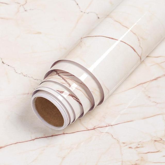 PVC Solid Vinyl Marble Wallpaper Waterproof Self-adhesive Wallpaper 19