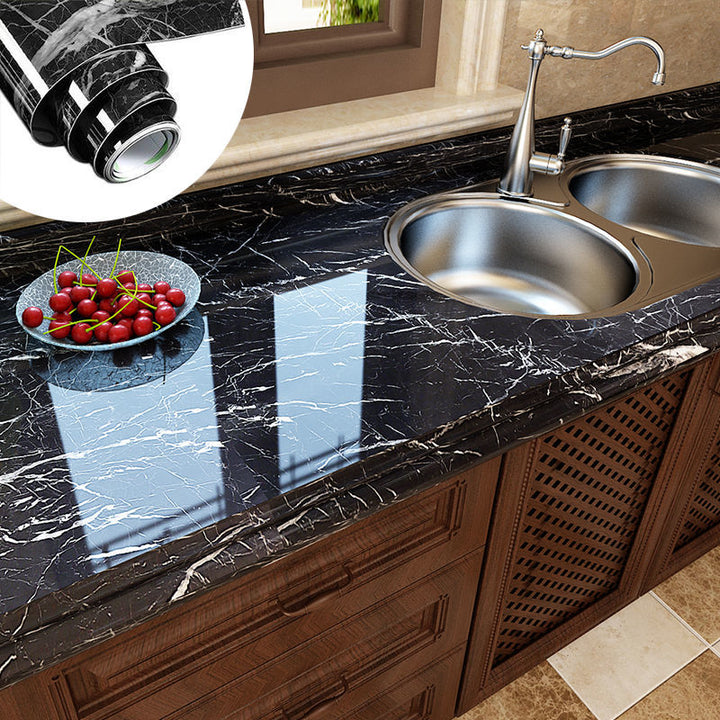 PVC Solid Vinyl Marble Wallpaper Waterproof Self-adhesive Wallpaper 2