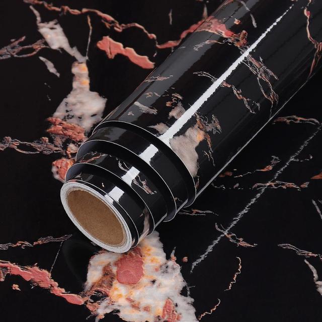 PVC Solid Vinyl Marble Wallpaper Waterproof Self-adhesive Wallpaper 20