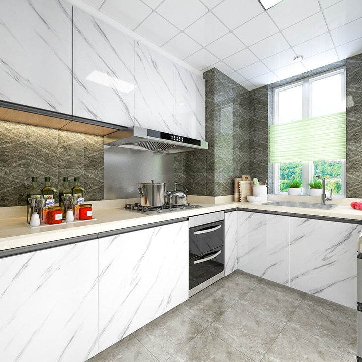 PVC Solid Vinyl Marble Wallpaper Waterproof Self-adhesive Wallpaper 5