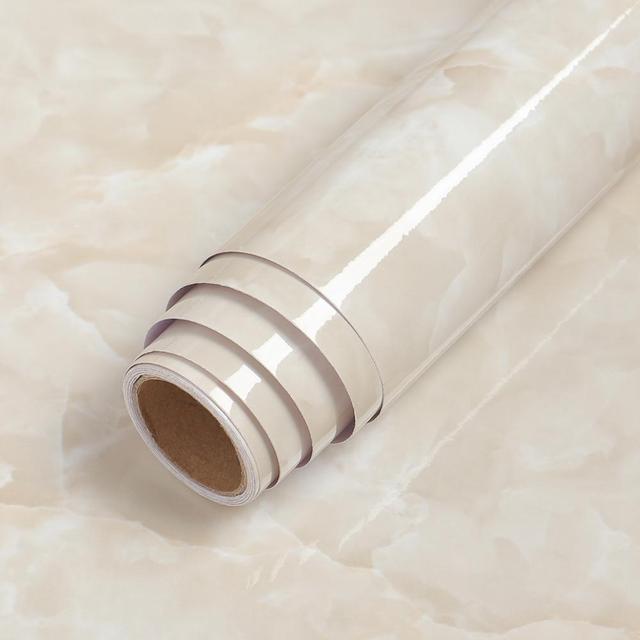 PVC Solid Vinyl Marble Wallpaper Waterproof Self-adhesive Wallpaper 7