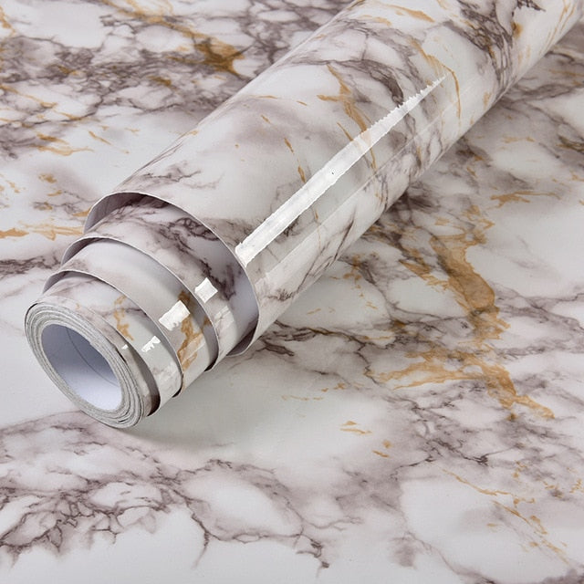 PVC Solid Vinyl Marble Wallpaper Waterproof Self-adhesive Wallpaper 8