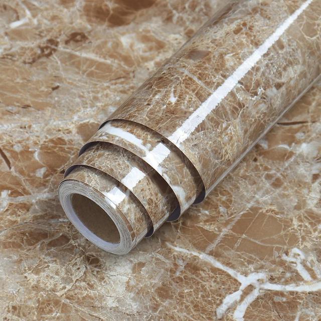 PVC Solid Vinyl Marble Wallpaper Waterproof Self-adhesive Wallpaper 9