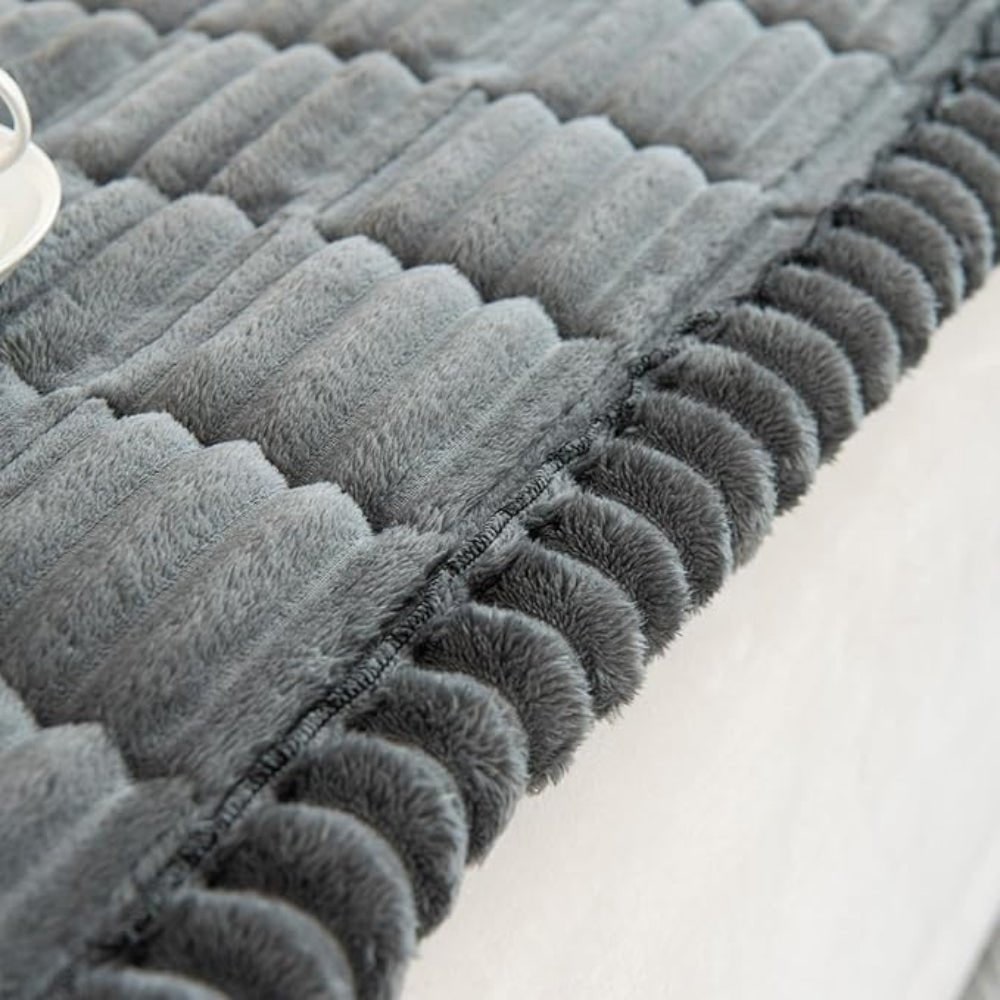 Padded Sofa Seat Cover Microfiber Plush | Non-Slip Ribbed Design, 3 Sizes, 5 Colours | Protects Cushions from Daily Wear