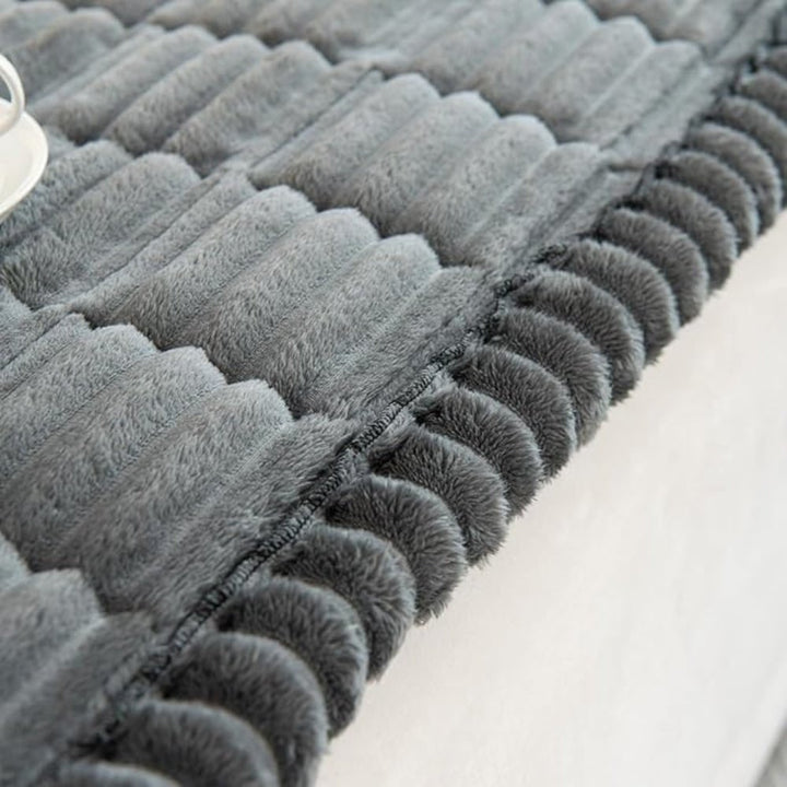 Padded Sofa Seat Cover Microfiber Plush | Non-Slip Ribbed Design, 3 Sizes, 5 Colours | Protects Cushions from Daily Wear