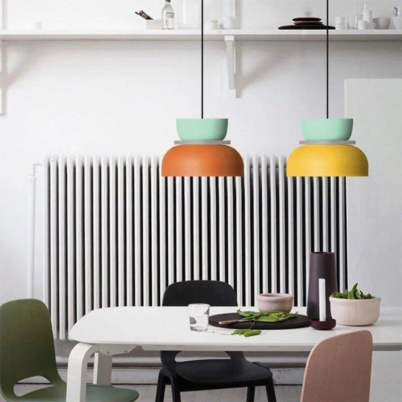Pendant Lamp Metal | Nordic Curved Design with Built-In LED | Warm Ambient Lighting for Kitchens and Dining Rooms