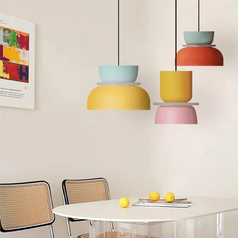 Pendant Lamp Metal | Nordic Curved Design with Built-In LED | Warm Ambient Lighting for Kitchens and Dining Rooms