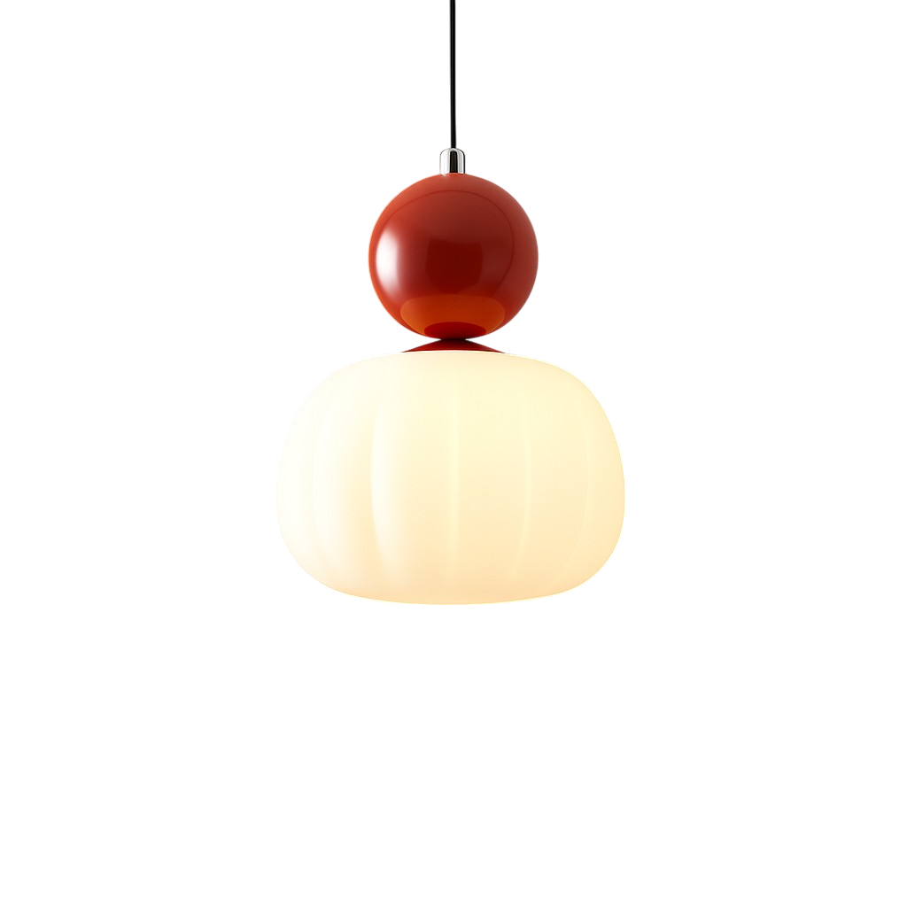 Pendant Light with Spherical Accent | Art Deco Translucent Shade | 1 or 3 Head Diffused Lighting Fixture for Home