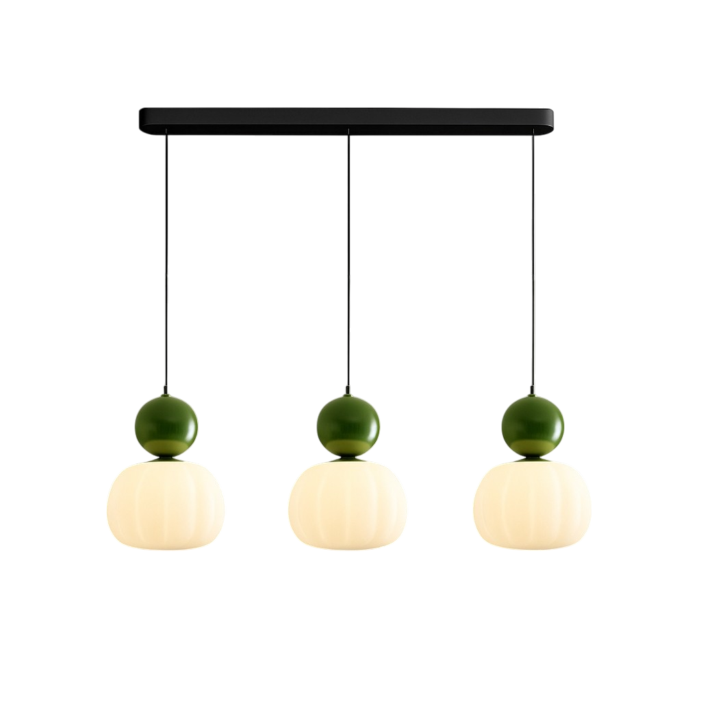 Pendant Light with Spherical Accent | Art Deco Translucent Shade | 1 or 3 Head Diffused Lighting Fixture for Home