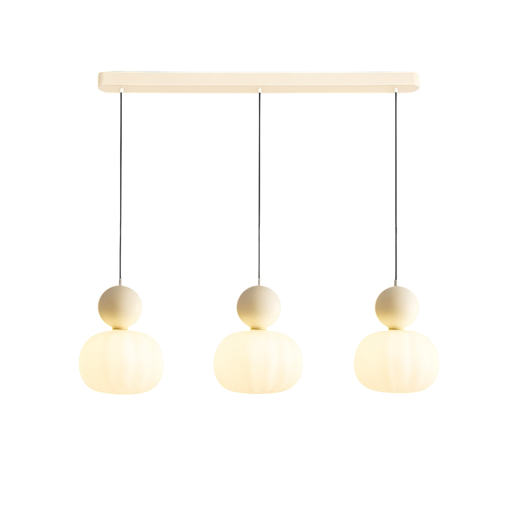 Pendant Light with Spherical Accent | Art Deco Translucent Shade | 1 or 3 Head Diffused Lighting Fixture for Home